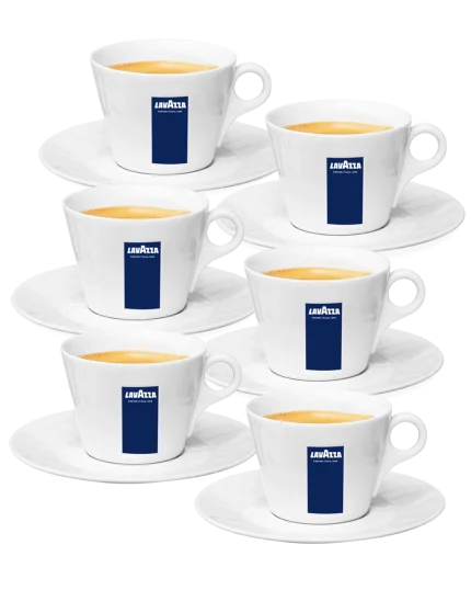 Tazas de Cappuccino Lavazza 8oz + Platos (Pack X6)