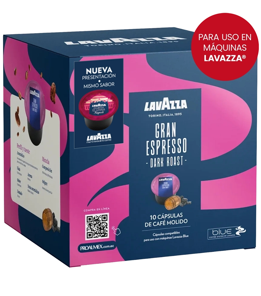 CAPSULAS-LAVAZZA-NAPOLI Lavazza Cápsulas Blue x 10 Gran Espresso 75 gr - Imagen 1