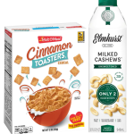 Cinnamon Toasters +  Bebida de Cashews Elmhurst